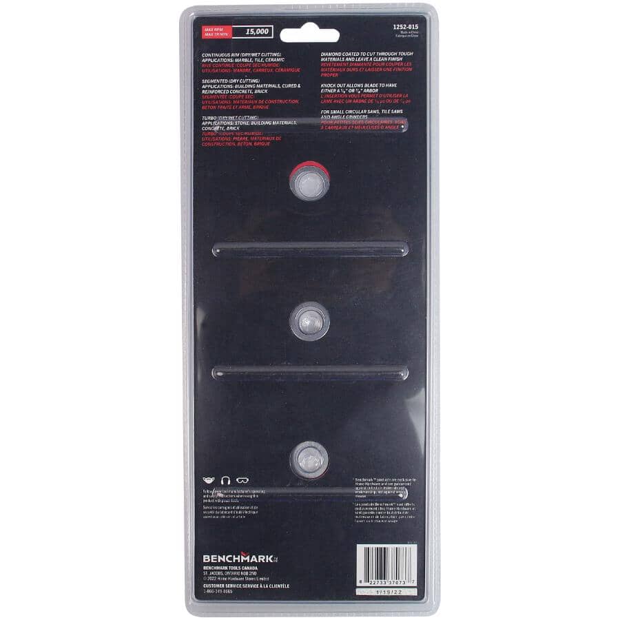 4" Diamond Assorted Blades Set - 3 Pack