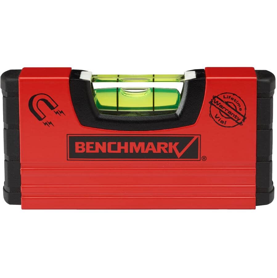 4" 1 Vial Pocket Size Magnetic Aluminum Box Level