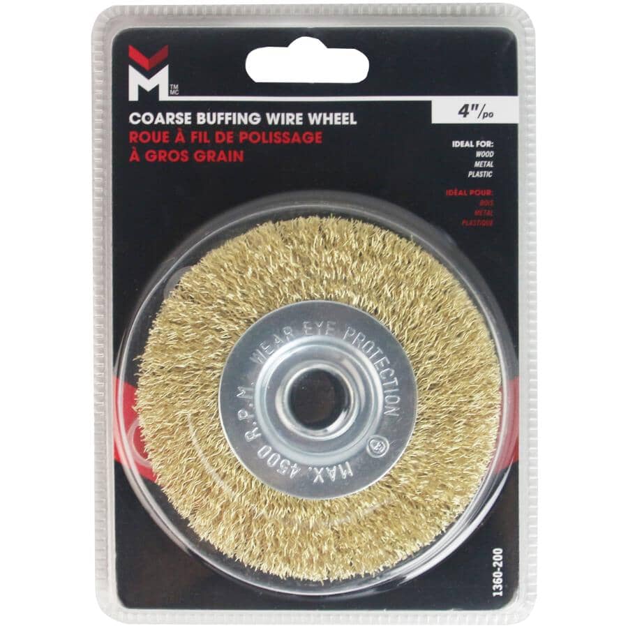 4" x 1/2" x 1/2" Coarse Buffing Wire Wheel