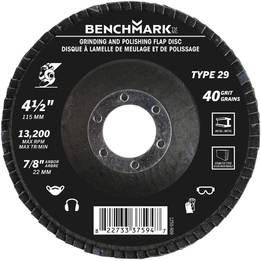 40 Grit 4-1/2" x 7/8" Flap Disc Wheel