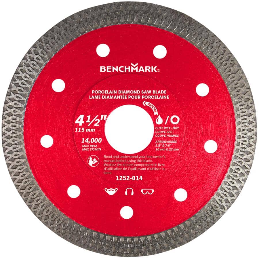 4.5" Porcelain Wet / Dry Diamond Blades - 3 Pack