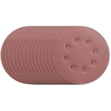 5" 220 Grit Aluminum Oxide Hook and Loop Sanding Discs, with 8 Vacuum Holes - 15 Pack