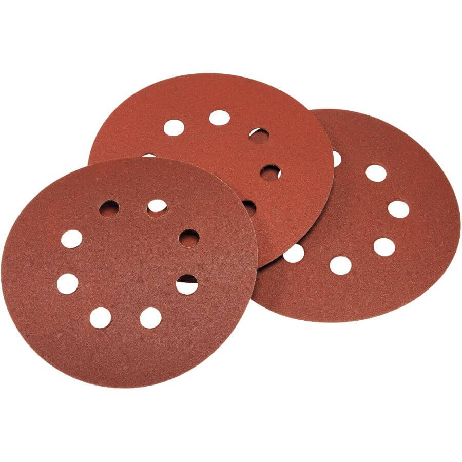 5" 220 Grit Aluminum Oxide Hook and Loop Sanding Discs, with 8 Vacuum Holes - 15 Pack