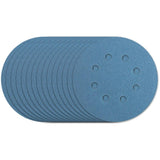 5" 50 Grit Zirconium Ceramic Hook & Loop Sanding Discs, with 8 Vacuum Holes - 15 Pack