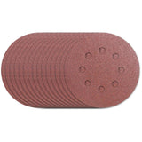 5" 60 Grit Aluminum Oxide Hook and Loop Sanding Discs, with 8 Vacuum Holes - 15 Pack