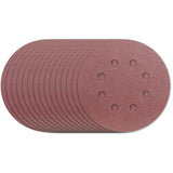 5" 80 Grit Aluminum Oxide Hook and Loop Sanding Discs, with 8 Vacuum Holes - 15 Pack