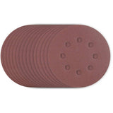 5" Grit Aluminum Oxide Hook and Loop Sanding Discs with 8 Vacuum Holes, Assorted Grits - 15 Pack