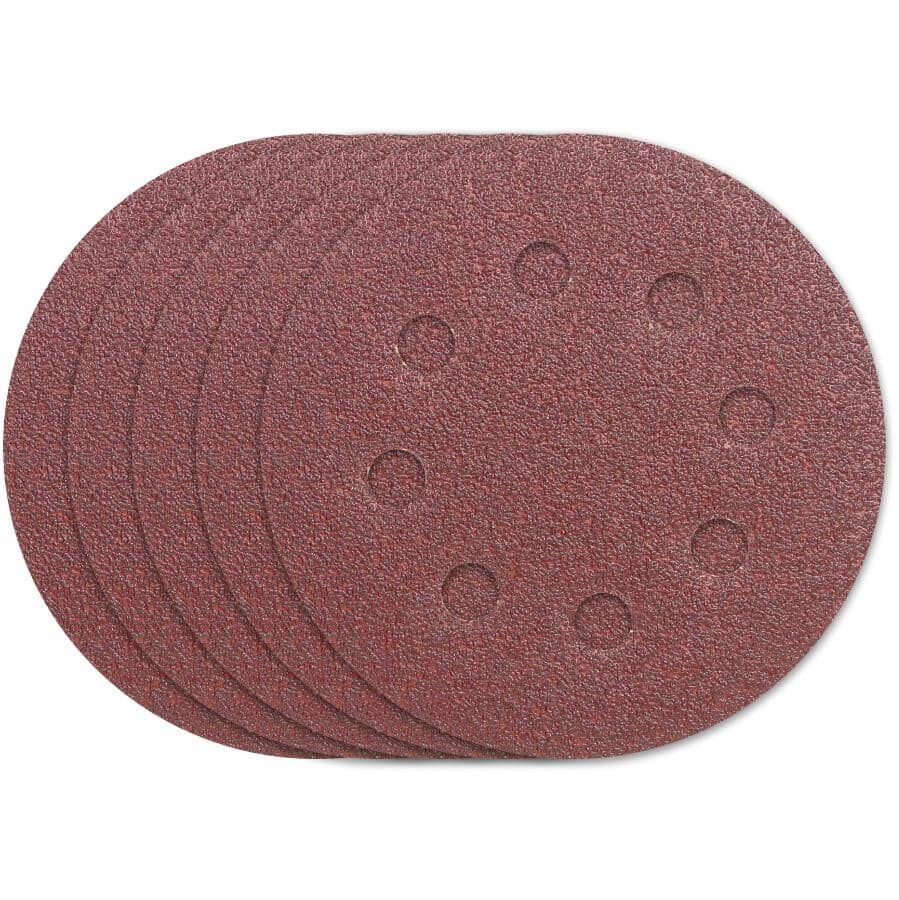 5 Pack 4.5" 60 Grit Aluminum Oxide Hook and Loop Sanding Discs, with 8 Vacuum Holes
