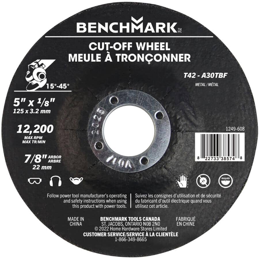 5" x 1/8 x 7/8" Depressed Centre Metal Cut-Off Wheel