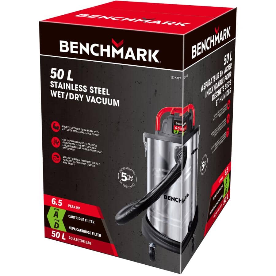 50 L Wet Dry Vacuum - Stainless Steel