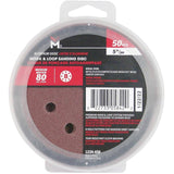 50 Pack 5" 80 Grit Aluminum Oxide Hook and Loop Sanding Discs, with 8 Vacuum Holes