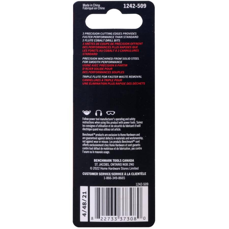 5/32" Cobalt Drill Bits - 3 Flute, 2 Pack