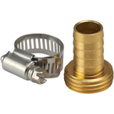 5/8" x 3/4" Male Aluminum Hose Coupling, with Stainless Steel Clamp