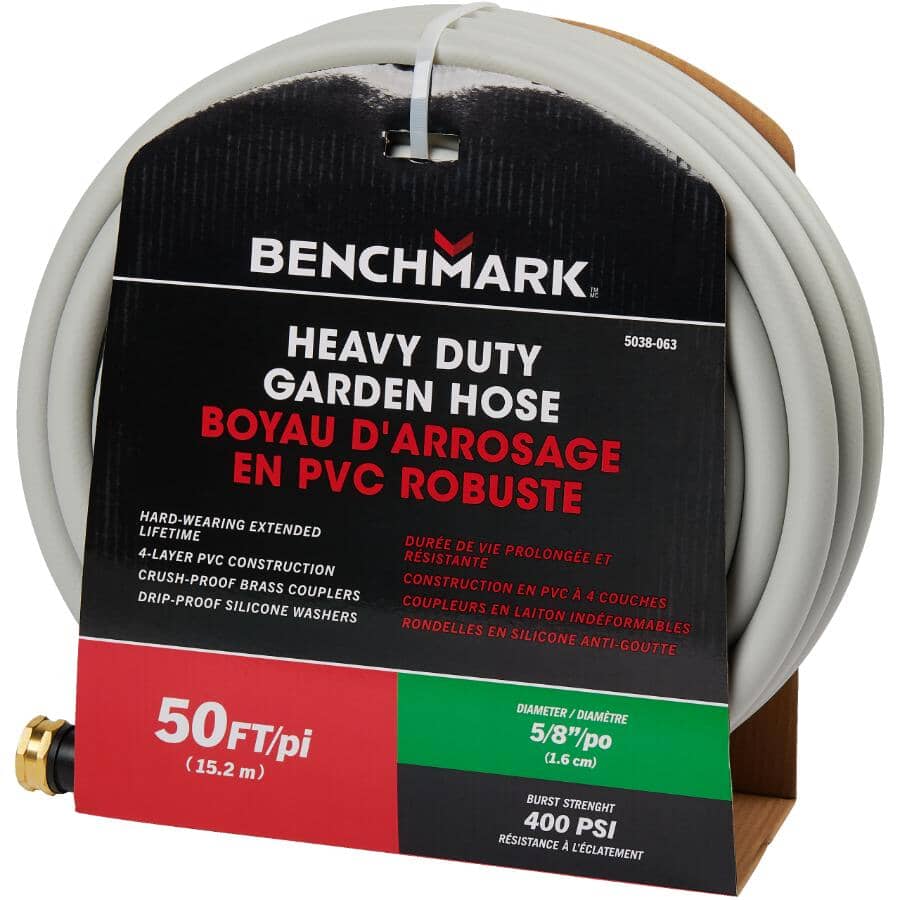 5/8" x 50' Heavy Duty PVC Garden Hose