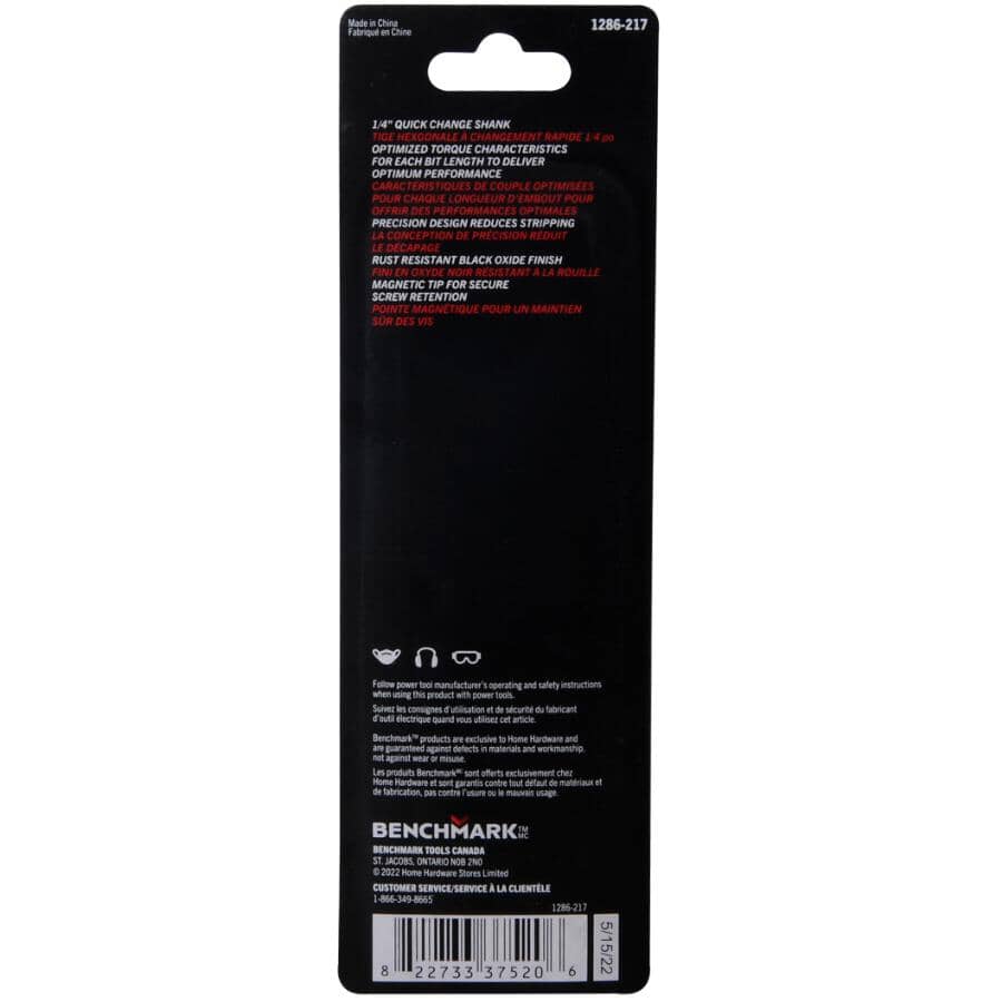 6" #2 Square Power Bits - 5 Pack