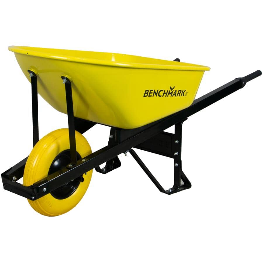 6 Cu. Ft Seamless Steel Tray Wheelbarrow