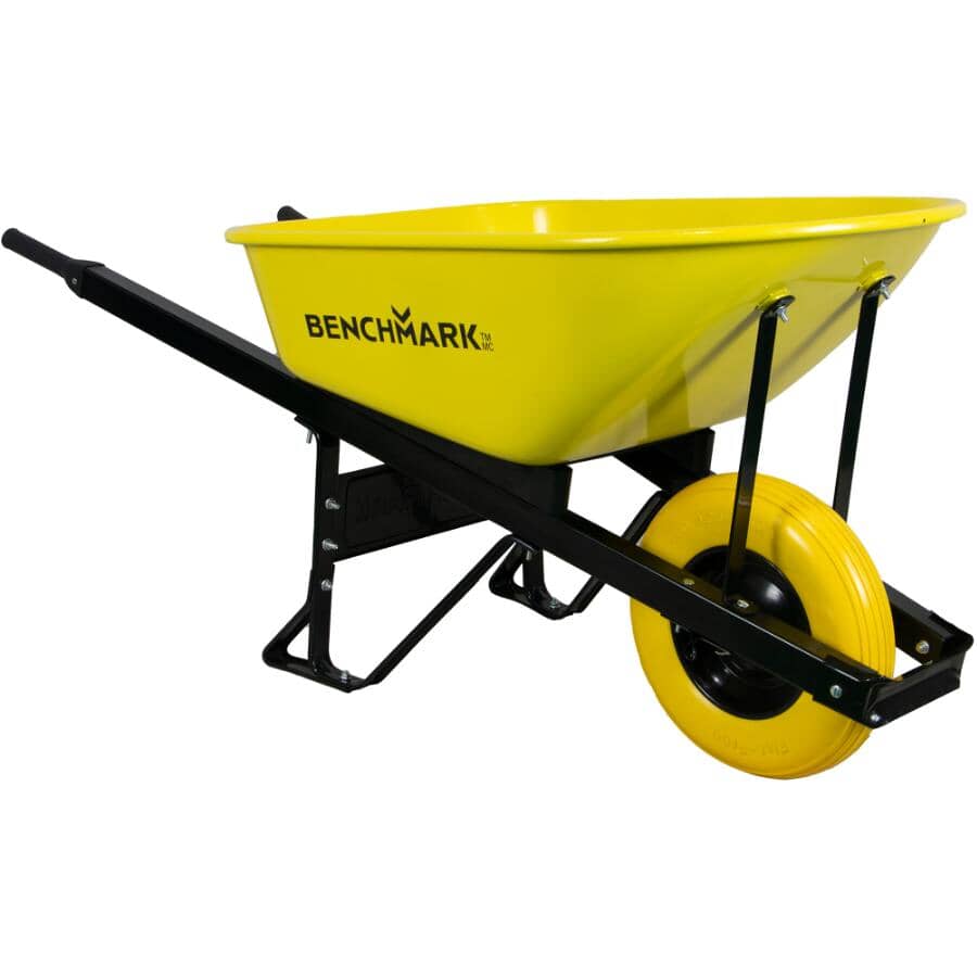 6 Cu. Ft Seamless Steel Tray Wheelbarrow