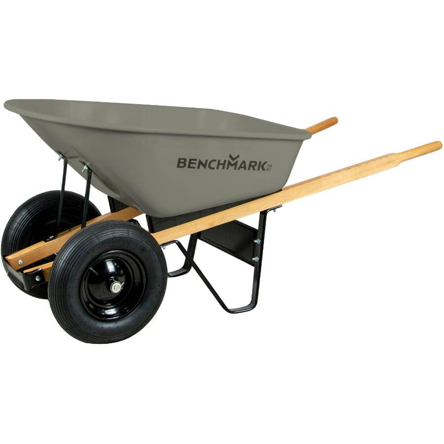 6 Cu. Ft Steel Tray Wheelbarrow with Dual Wheels