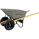 6 Cu. Ft Steel Tray Wheelbarrow with Dual Wheels