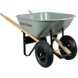 6 Cu. Ft Steel Tray Wheelbarrow with Dual Wheels