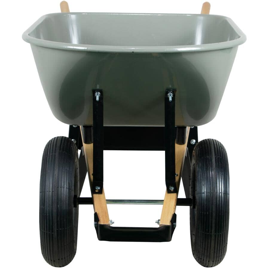 6 Cu. Ft Steel Tray Wheelbarrow with Dual Wheels