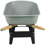 6 Cu. Ft Steel Tray Wheelbarrow with Dual Wheels