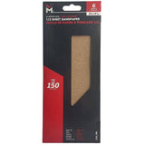 6 Pack 1/3 Sheet 150 Grit Aluminum Oxide Sandpaper