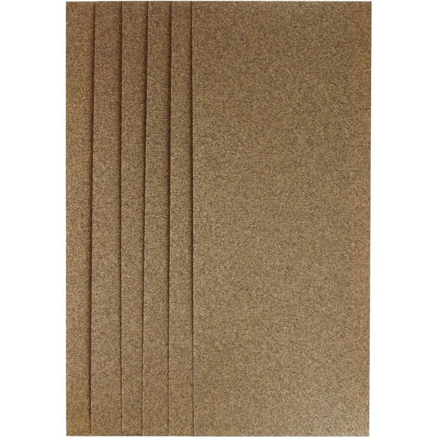 6 Pack 9" x 11" 1/3 Sheet 100 Grit Aluminum Oxide Sandpaper