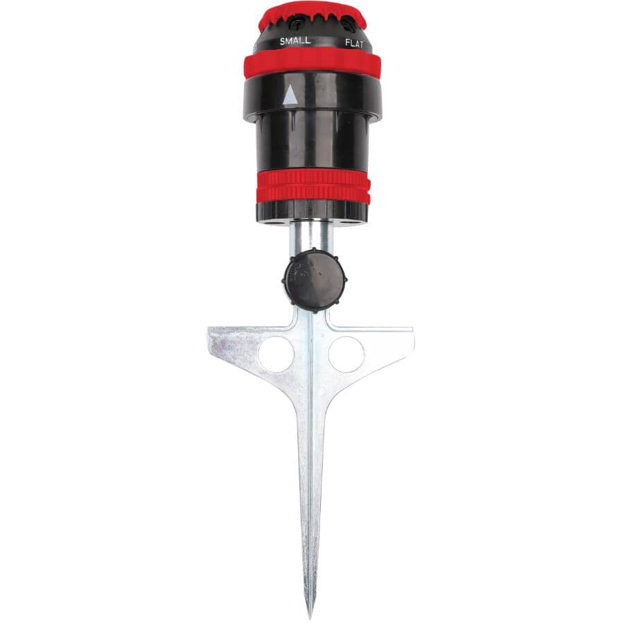 6 Pattern Turbo Lawn Sprinkler on Metal Spike