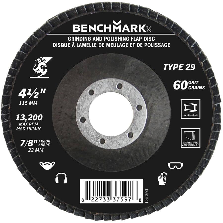 60 Grit 4-1/2" x 7/8" Flap Disc Wheel