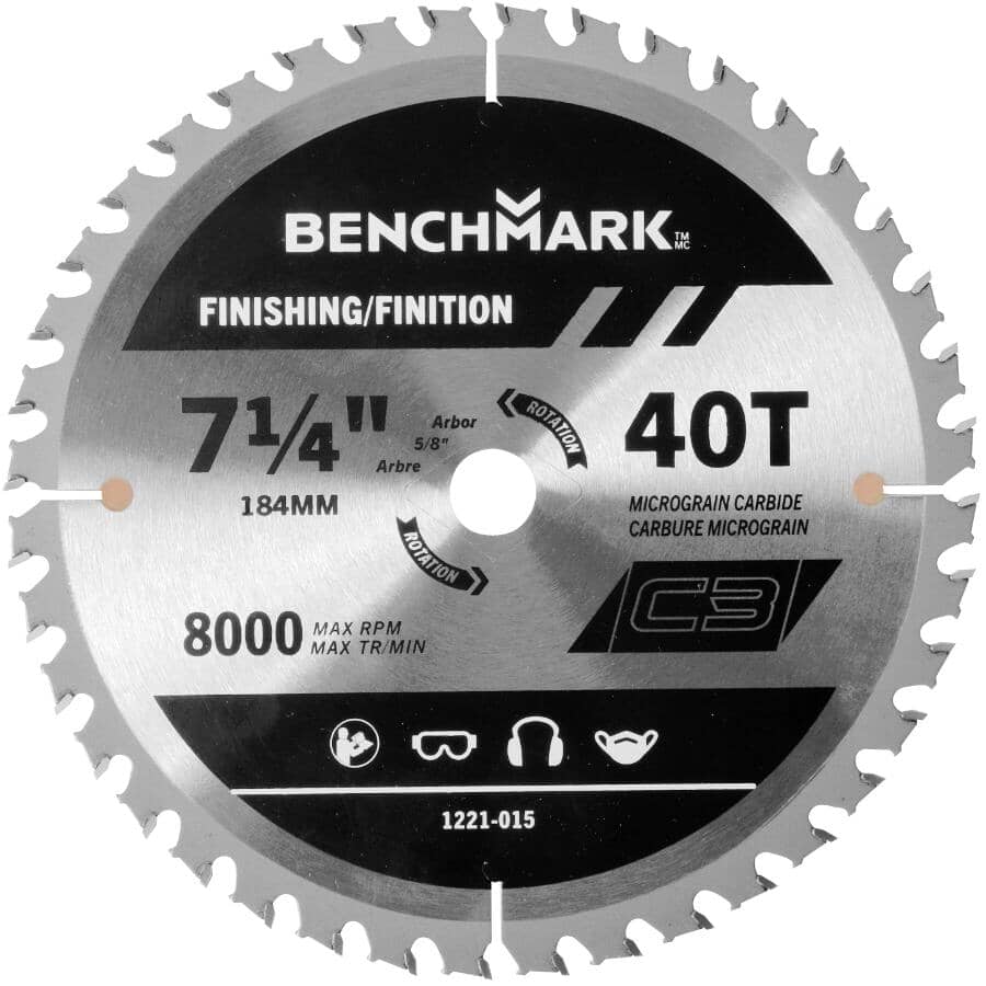 7-1/4" 40 Tooth Carbide Circular Saw Blade