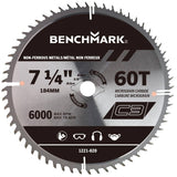 7-1/4" 60 Tooth Carbide Circular Saw Blade