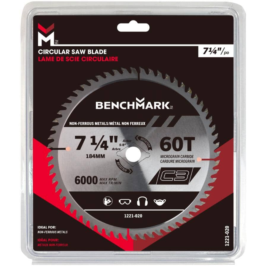 7-1/4" 60 Tooth Carbide Circular Saw Blade