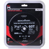 7-1/4" 60 Tooth Premium Carbide Circular Saw Blade