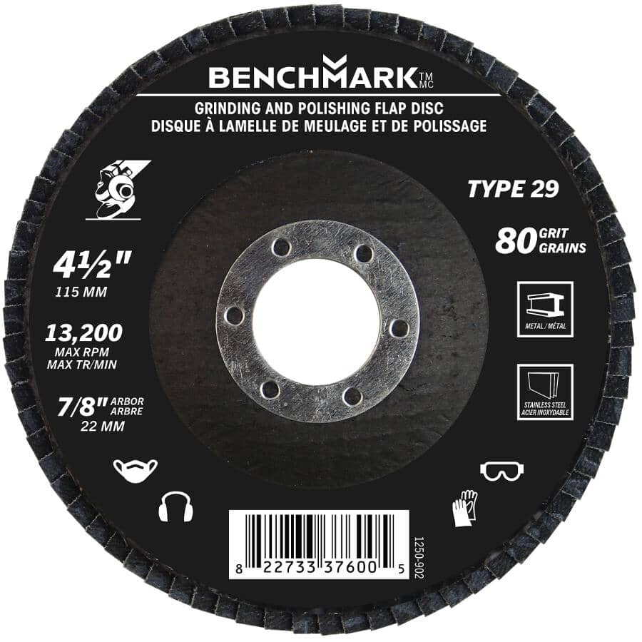 80 Grit 4-1/2" x 7/8" Flap Disc Wheel