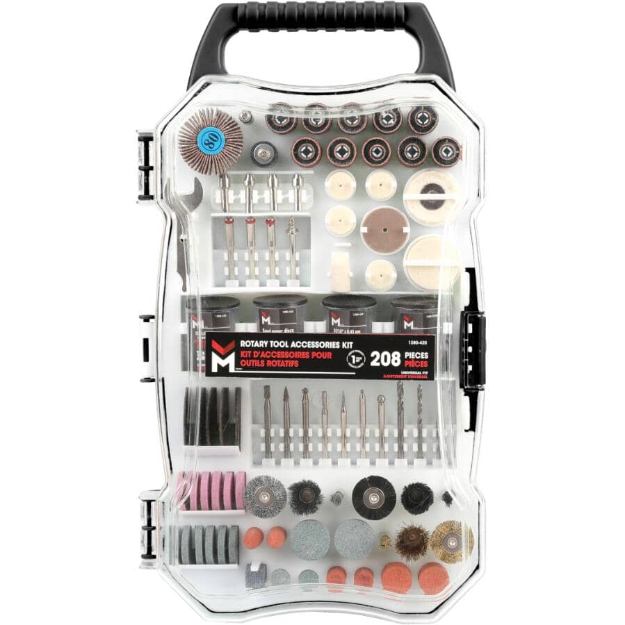All Purpose Rotary Tool Accessory Kit - with Case, 208 Piece