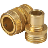 Aluminum Quick Hose Connector Set - with Brass Finish