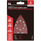 Finish & Detail Sandpaper - Assorted Grits, Aluminum Oxide, 5 Pack