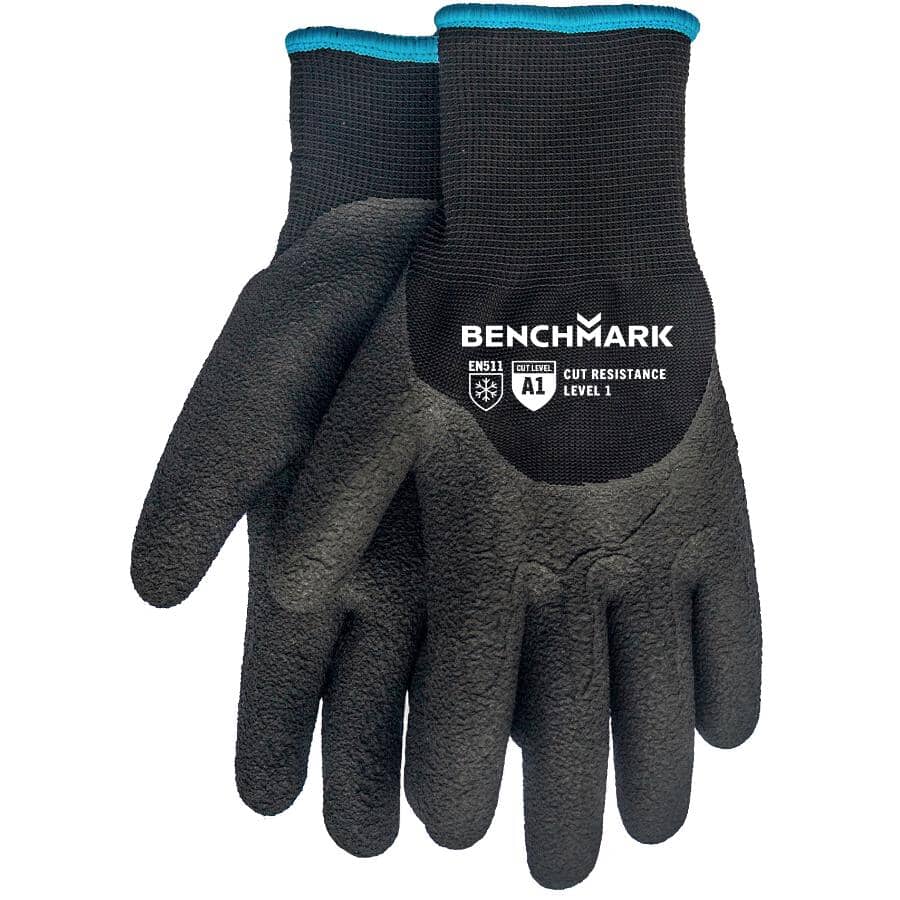 Lined Latex/Polyester Nitrile Coated Work Gloves, Large