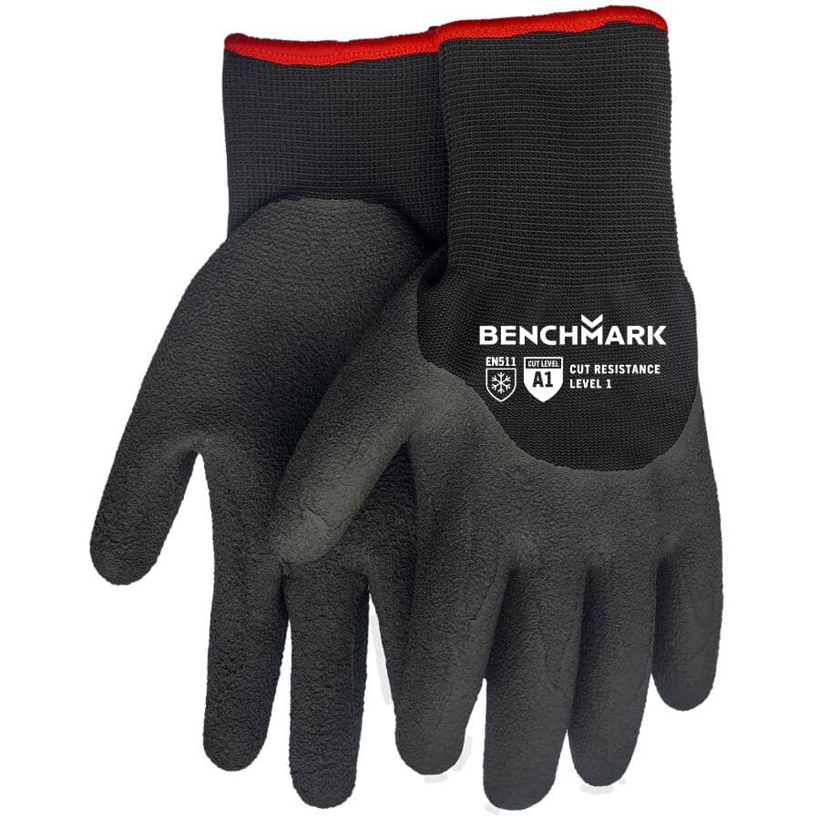 Lined Latex/Polyester Nitrile Coated Work Gloves, XL