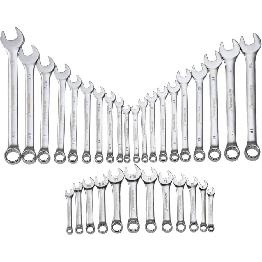 Metric and Imperial Stubby Wrench Set - 32 Piece