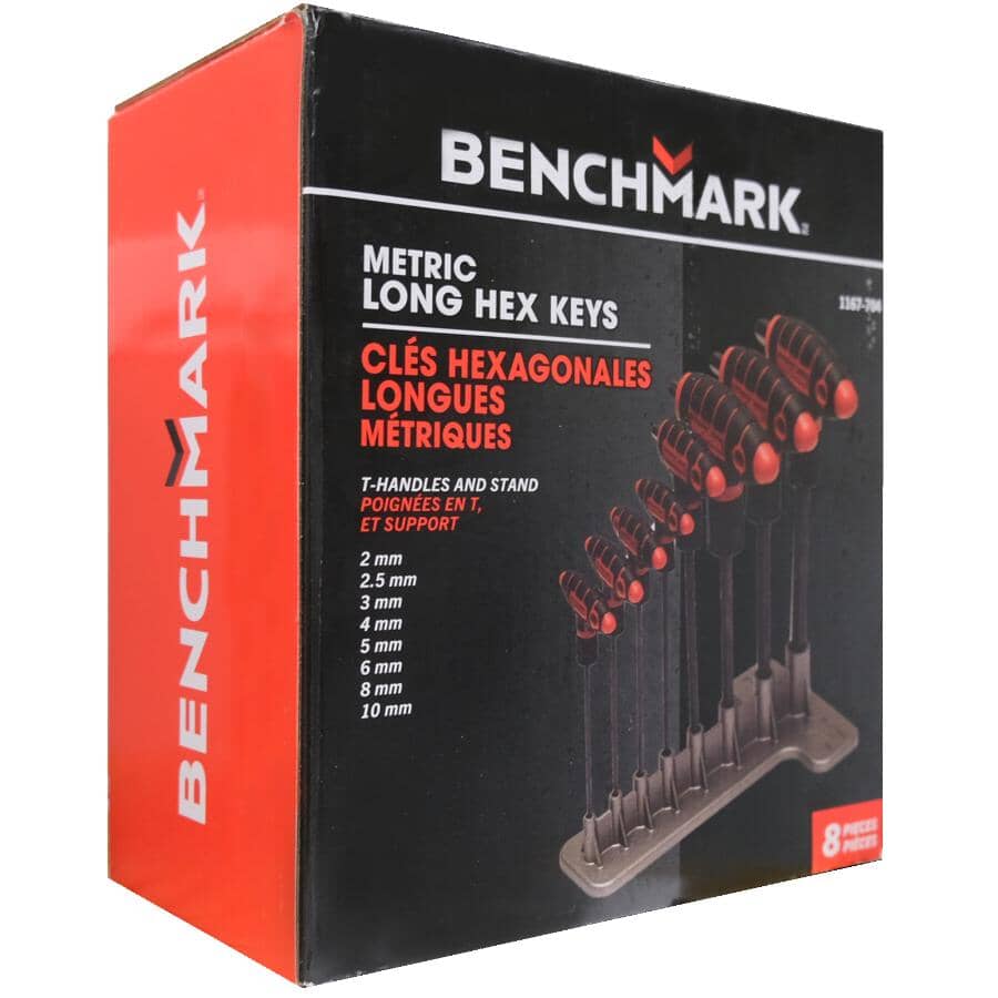 Metric T-Handle Hex Key Set - 8 Piece with Stand