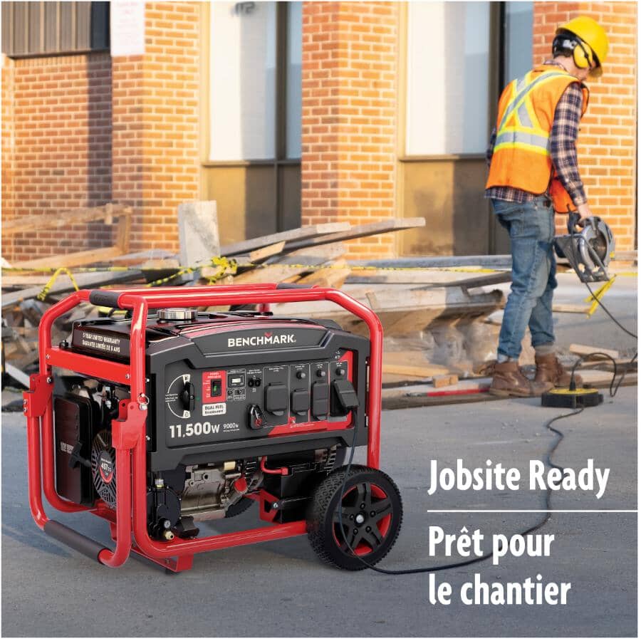 Portable Dual Fuel Generator - with Remote Start, 11500W 76-80dB