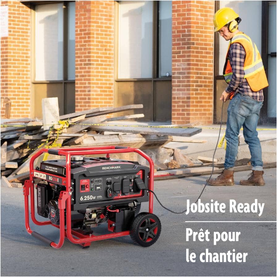 Portable Gas Generator - with Remote Start, 6250W 72-77dB