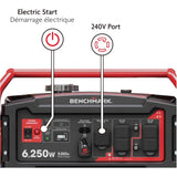 Portable Gas Generator - with Remote Start, 6250W 72-77dB