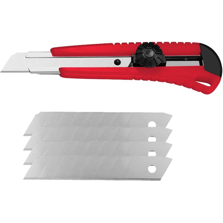 Snap Off Blade Utility Knife - 18 mm, with 4 Blades