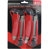 Snap Off Utility Knife Set - 18 mm, 4 Piece