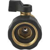 Solid Brass Hose Coupling, with Shut-Off Valve