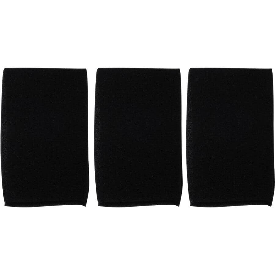 Wet / Dry Vacuum Replacement Foam Filter - for 15 L, 20 L, 30 L & 50 L, 3 Pack