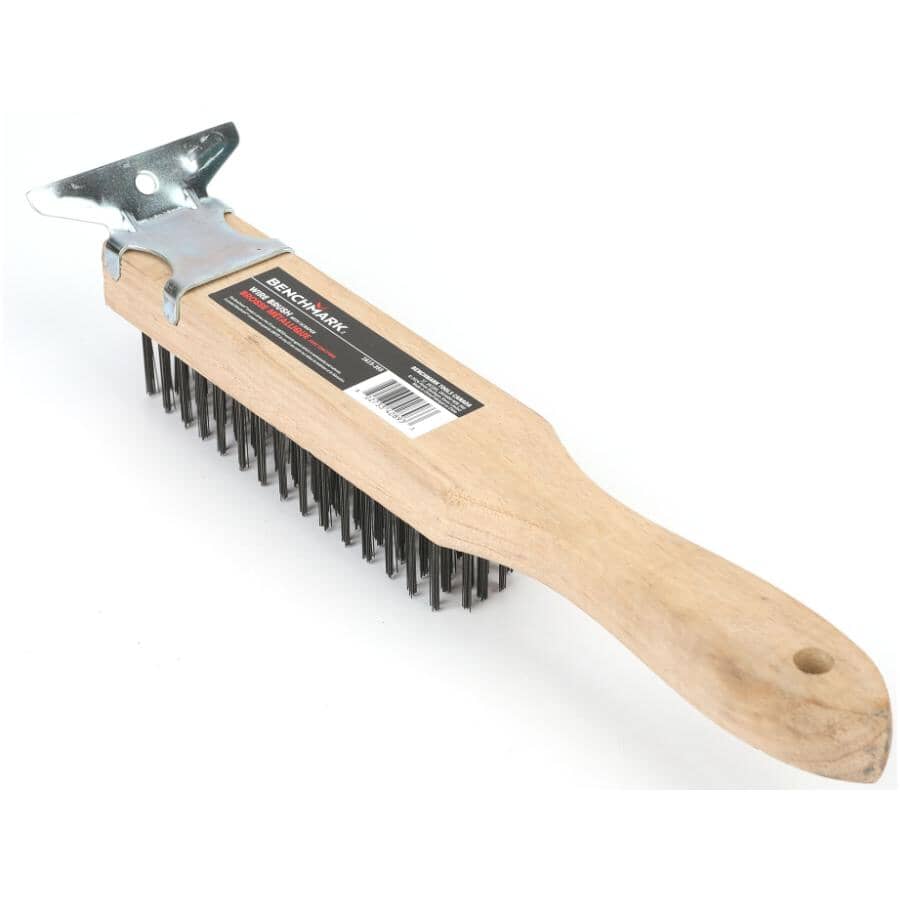 Wire Brush - 5 Rows x 16 Rows, with Scraper